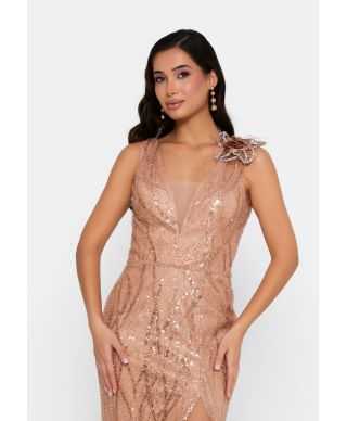 Abito a sirena oro elegante - Rodi - Cerimonia donna online - Gogolfun.it