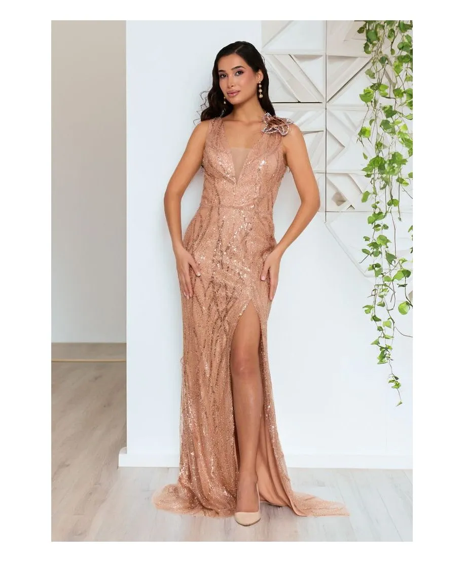 Abito a sirena oro elegante - Rodi - Cerimonia donna online - Gogolfun.it
