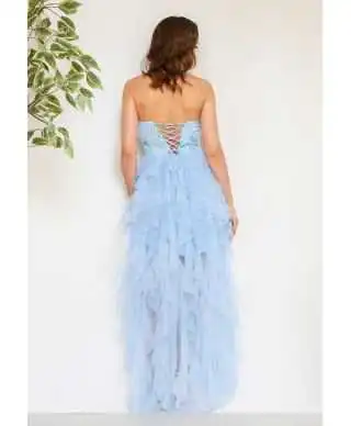 Abito da cerimonia in tulle azzurro - Perugia - Abiti da cerimonia donna online - Gogolfun.it
