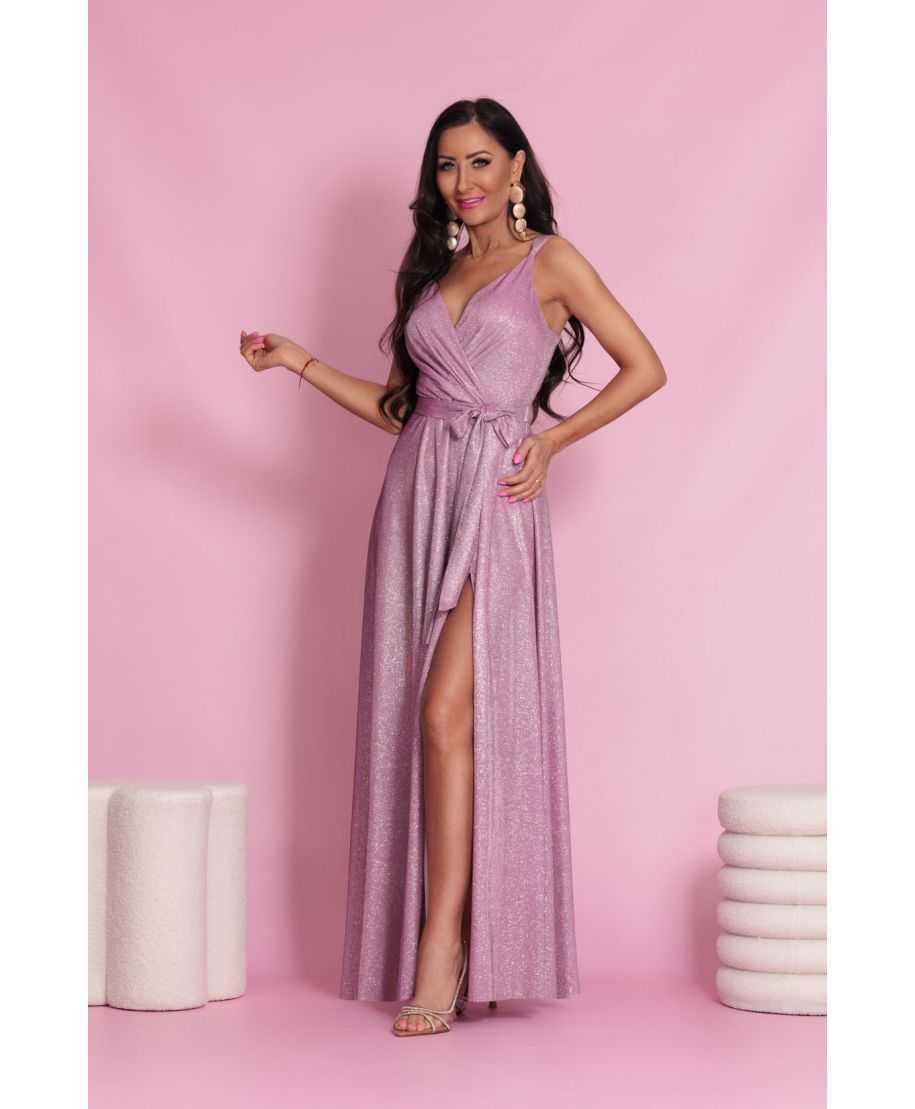 Vestito elegante rosa glitterato - Marina - Vestiti da damigella, da cerimonia, da diciottesimo - Gogolfun.it