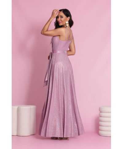 Vestito elegante rosa glitterato - Marina - Vestiti da damigella, da cerimonia, da diciottesimo - Gogolfun.it