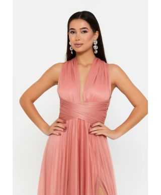 Vestito da cerimonia con spacco e schiena scoperta - Star bis - Abiti da cerimonia online - Gogolfun.it