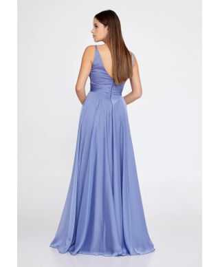 Vestito lungo elegante lilla con spacco - Lilian - Vestiti eleganti da cerimonia - Gogolfun.it