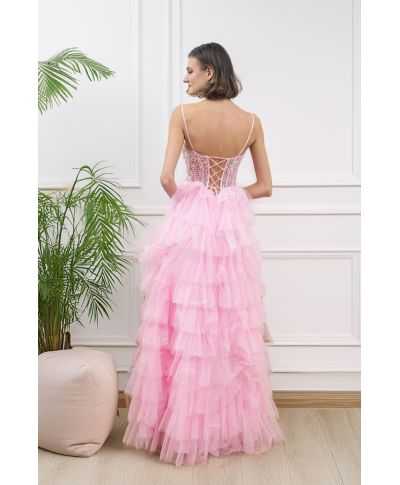 Vestito da cerimonia con balze e corpetto decorato - Tempesta - Vestiti diciottesimo compleanno - Gogolfun.it
