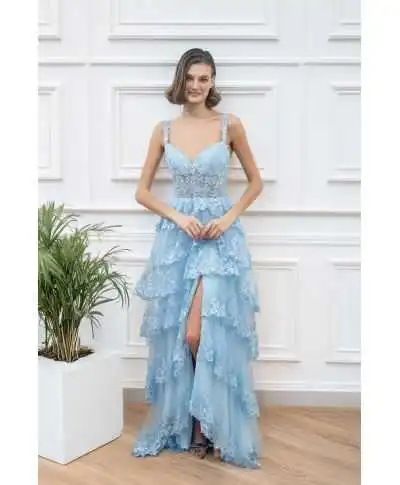 Vestito elegante da cerimonia azzurro - Fall