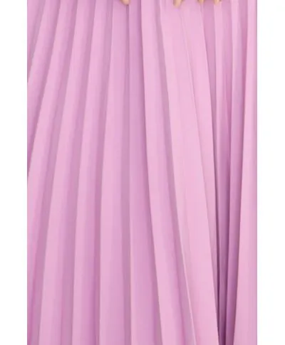 Lila vestito corto elegante con gonna plissettata - Vestiti corti online - Gogolfun.it