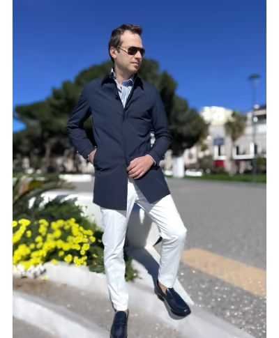 Trench uomo Blu - Primaverile - Abbigliamento uomo online Gogolfun.it