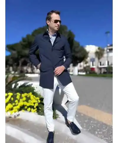 Trench uomo Blu - Primaverile - Abbigliamento uomo online Gogolfun.it