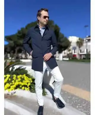 Trench uomo Blu - Primaverile - Abbigliamento uomo online Gogolfun.it