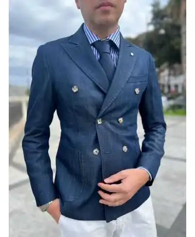 Giacca uomo Paul Miranda doppiopetto in jeans - Itaca