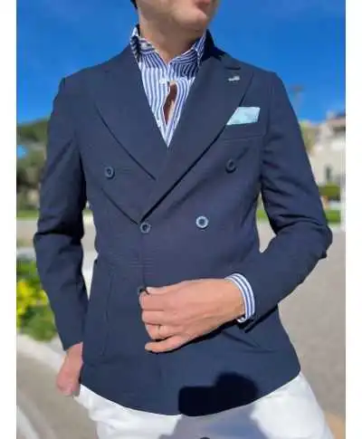 Giacca doppiopetto blu Paul Miranda - Cerigo - Giacche uomo online - Gogolfun.it