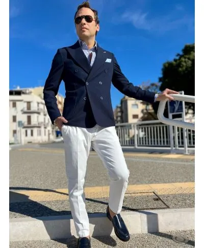Giacca doppiopetto blu Paul Miranda - Cerigo - Giacche uomo online - Gogolfun.it