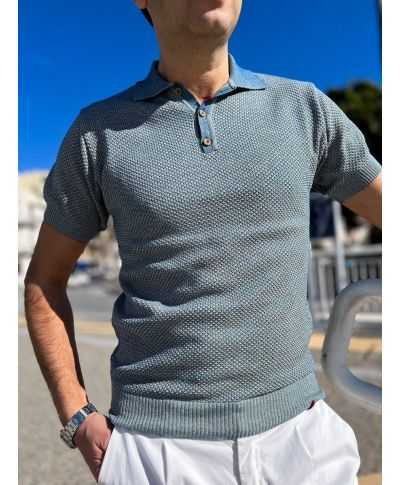 Polo Paul Miranda pertrolio con bottoni in legno - Abbigliamento uomo online - Gogolfun.it