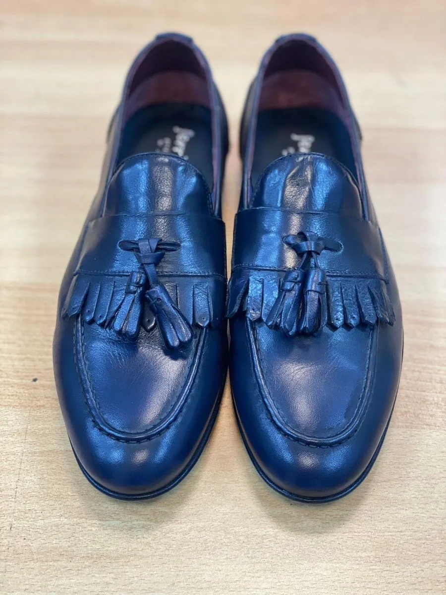 Mocassini uomo neri, particolari Con ghette e bon bon