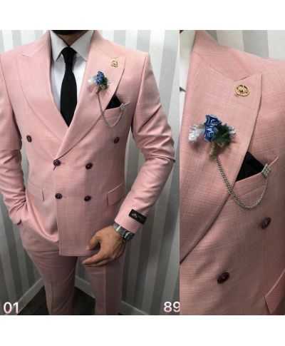 Abito uomo doppiopetto rosa, elegante