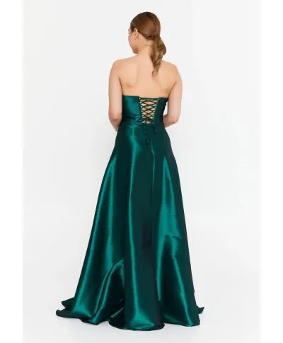 Abito da sera verde smeraldo con scollatura a cuore - Sisi - Abiti da cerimonia donna online - Gogolfun.it