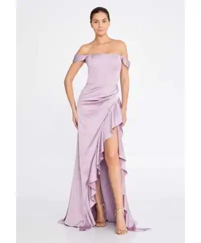 Vestito elegante da cerimonia lilla - Mistero - Vestiti da cerimonia online - Gogolfun.it