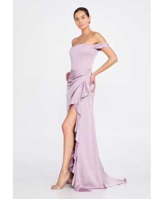 Vestito elegante da cerimonia lilla - Mistero - Vestiti da cerimonia online - Gogolfun.it