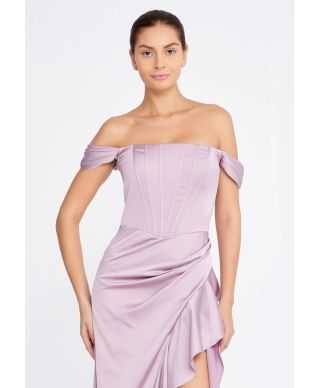Vestito elegante da cerimonia lilla - Mistero - Vestiti da cerimonia online - Gogolfun.it