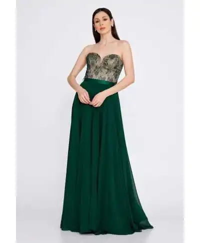 Vestito elegante da cerimonia con scollatura a cuore - Unica - Abiti da cerimonia donna online - Gogolfun.it