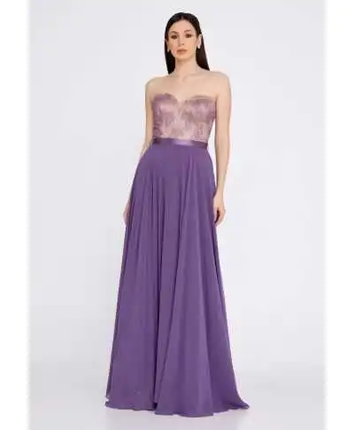 Vestito lungo elegante con scollatura a cuore - Unica - Vestiti da cerimonia online - Gogolfun.it