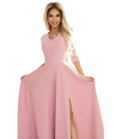 Vestito da cerimonia con corpetto e maniche in pizzo - Amber - Vestiti eleganti online - Gogolfun.it
