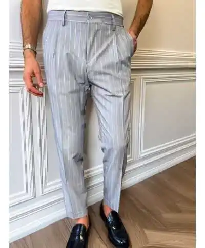 Pantaloni uomo gessato grigio Paul Miranda - Kurtis - Pantaloni e jeans uomo online - Gogolfun.it