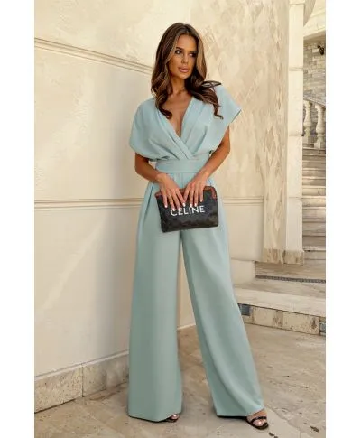 Tuta donna eleagante verde tiffany - Kil - Tute e completi per matrimoni, battesimi, comunioni - Gogolfun.it