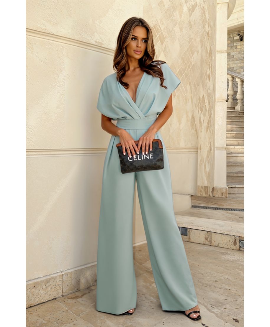 Tuta donna eleagante verde tiffany - Kil - Tute e completi per matrimoni, battesimi, comunioni - Gogolfun.it