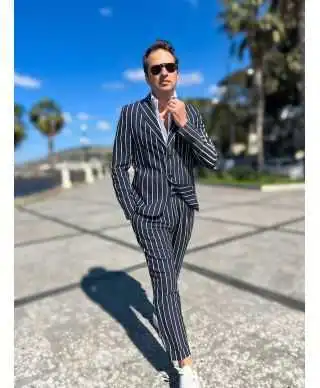 Giacca uomo gessata, Paul Miranda - Creolo - Giacche uomo particolari - Made in Italy - Gogolfun.it