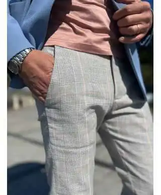Pantaloni uomo principe di galles, Paul Miranda - Pantaloni uomo online - Gogolfun.it