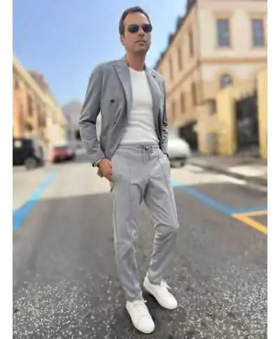 Giacca uomo doppiopetto grigio