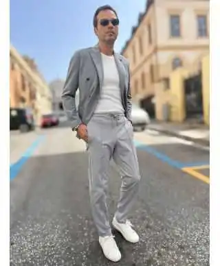 Giacca uomo doppiopetto grigio