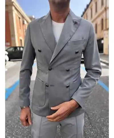 Giacca uomo doppiopetto grigio
