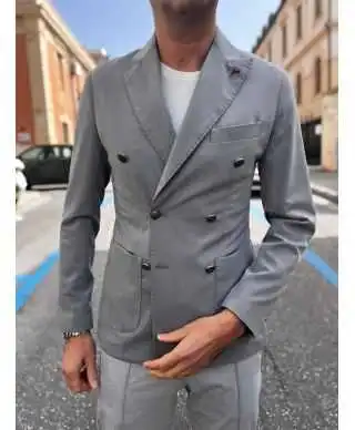 Giacca uomo doppiopetto grigio - Giacche e blazer uomo online - Gogolfun.it