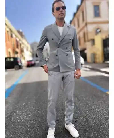 Giacca uomo doppiopetto grigio