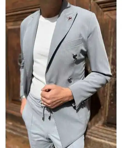 Giacca uomo doppiopetto grigio