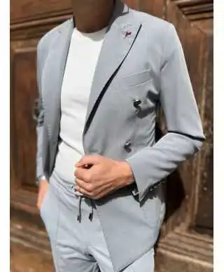 Giacca uomo doppiopetto grigio