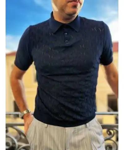 Polo in filo blu - Paul Miranda - Polo e magliette uomo - Abbigliamento uomo online - Gogolfun.it