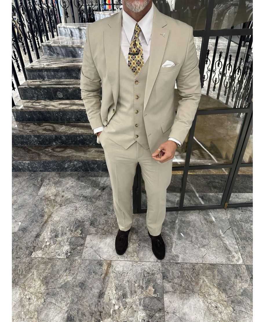 Abito uomo con gilet beige - Cristofer - Abiti uomo e completi eleganti - Gogolfun.it