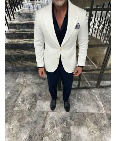 Giacca bianca con bottoni dorati - Venice - Giacche e blazer uomo online - Gogolfun.it
