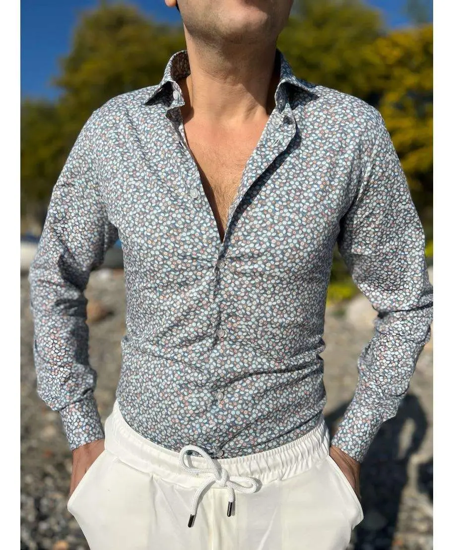 Camicia uomo fantasia - Slim - Camicie uomo online - Abbigliamento uomo Gogolfun.it
