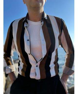 Camicia uomo a righe - Stripe - Camicie uomo particolari - Gogolfun.it