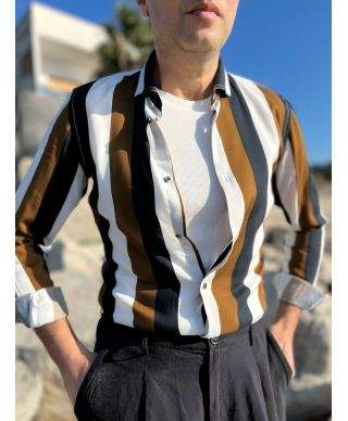 Camicia uomo a righe - Stripe - Camicie uomo particolari - Gogolfun.it