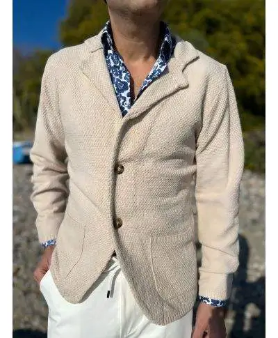 Cardigan uomo beige chiaro - Pollock