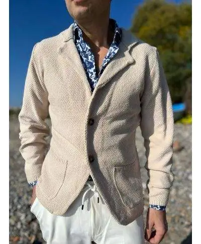 Cardigan uomo beige chiaro - Pollock