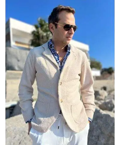 Cardigan uomo beige chiaro - Pollock