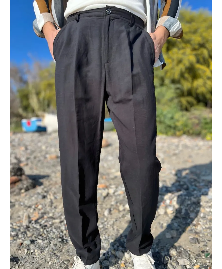 Pantaloni uomo in misto lino - Paul Miranda - Pantaloni uomo online - Gogolfun.it