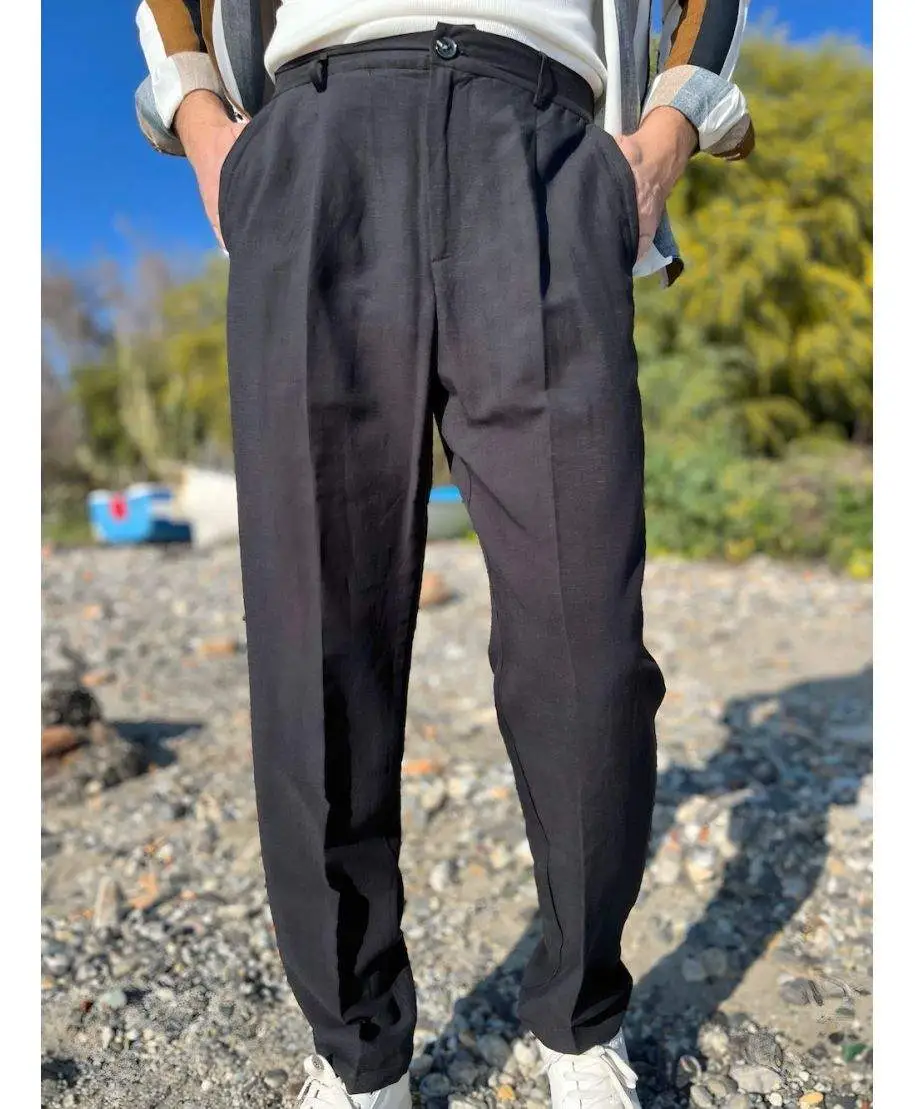 Pantaloni uomo in misto lino - Paul Miranda - Pantaloni uomo online - Gogolfun.it