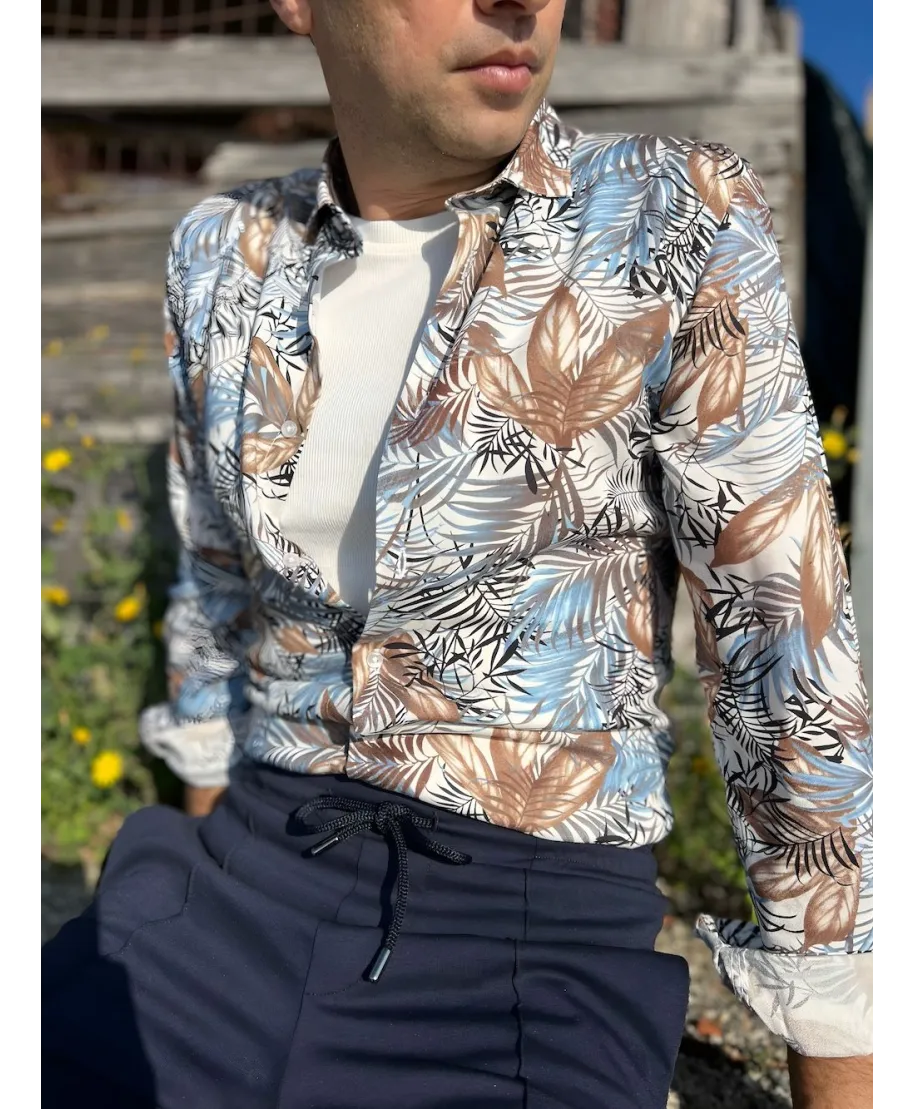 Camicia uomo fantasia floreale - Camicie uomo particolari - Abbigliamento uomo online - Gogolfun.it